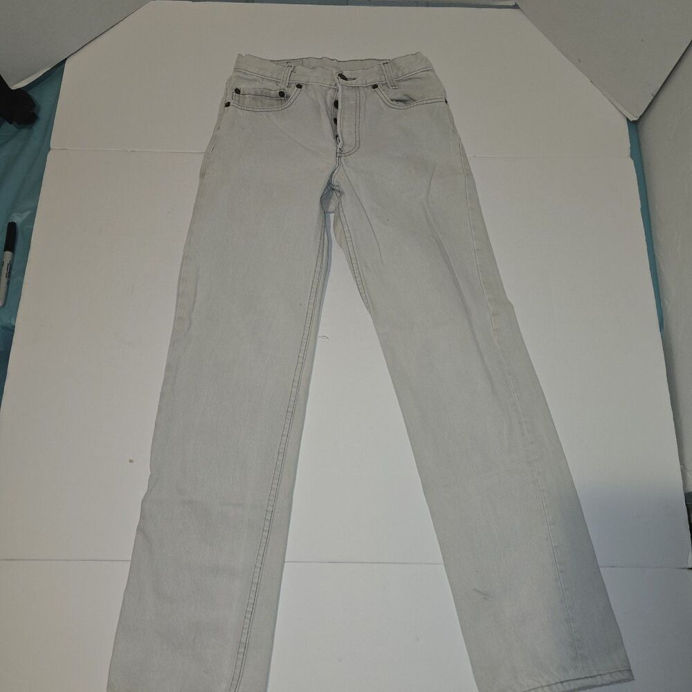 VTG Levi’s 701-5755 Student Fit Jeans Gray, Whiteissh  (27x30) A2